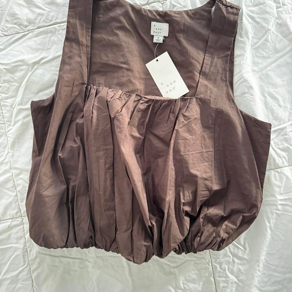 A New Day Brown Bubble Tank Top - NWT szS - Picture 2 of 5